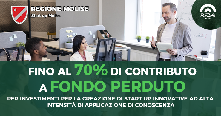 Pubblicato il Bando: PR FESR 2021-2027. Azione 1.1.3 – “Start up Molise”. Fondo perduto per le start up innovative – Regione Molise 
